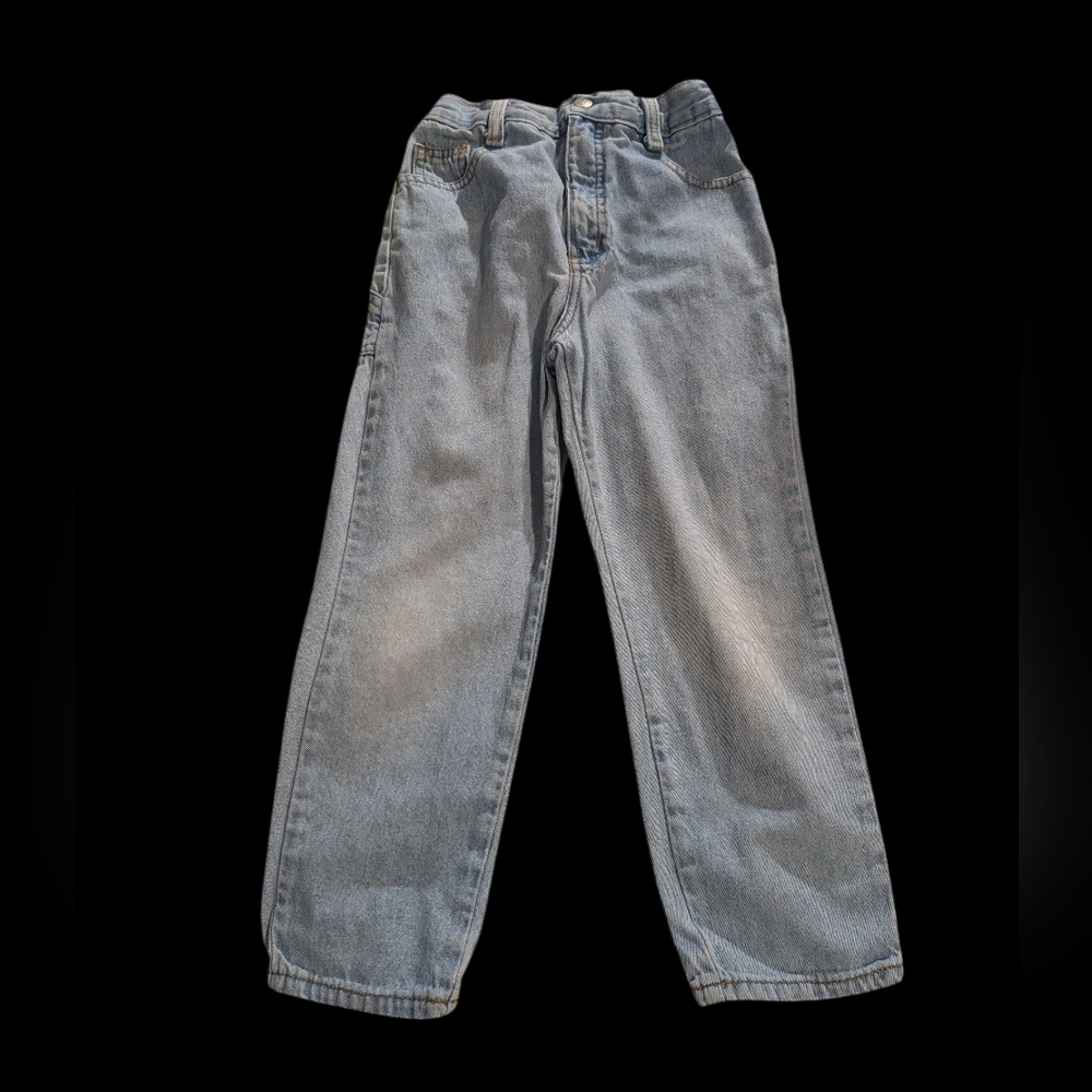 80s 90s Vintage Gitano Light Blue Denim‎ with Gold Stitching Size 6 Youth
